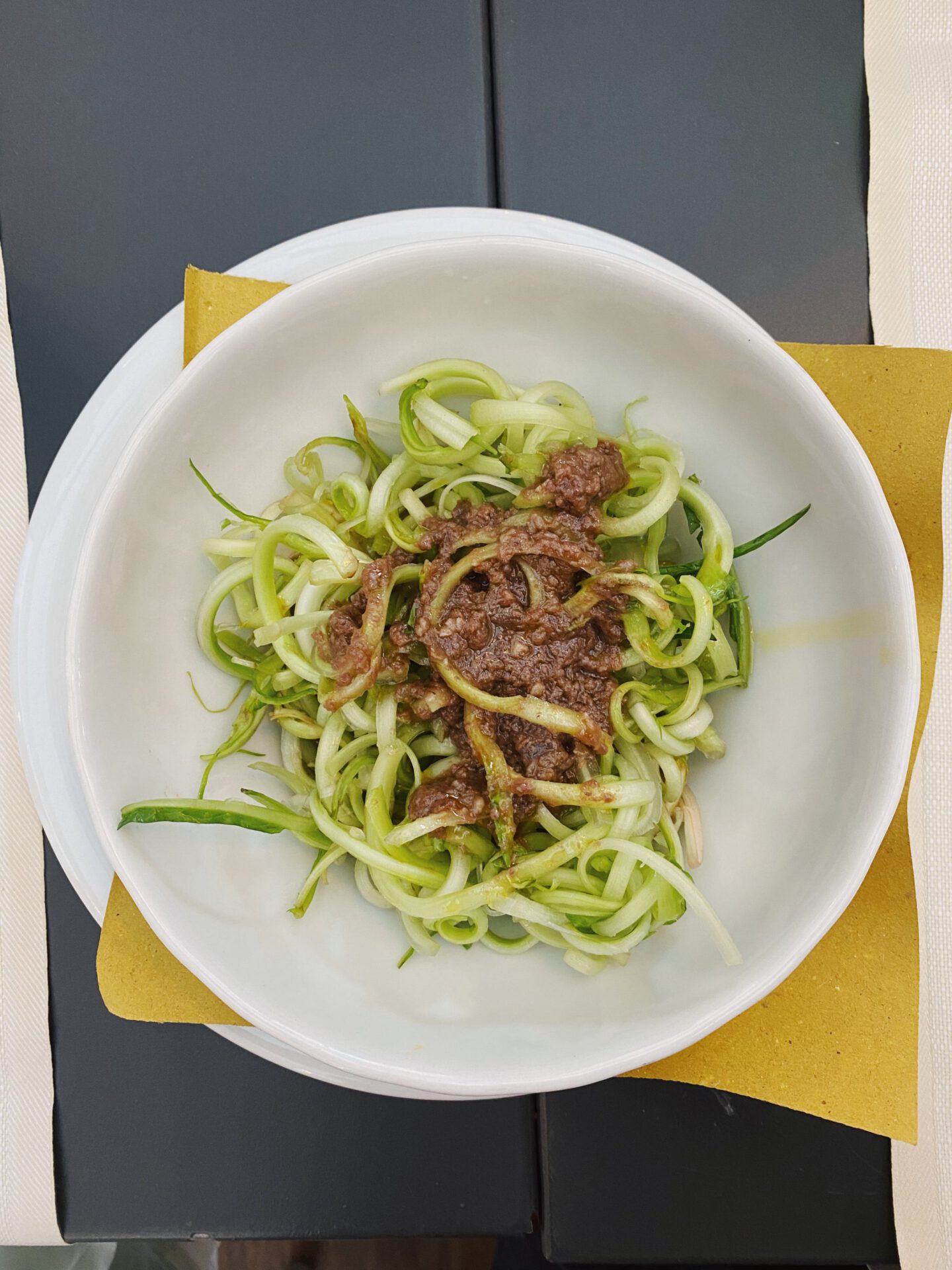 Puntarelle alla Romana dish in a local restaurant in Rome Italy