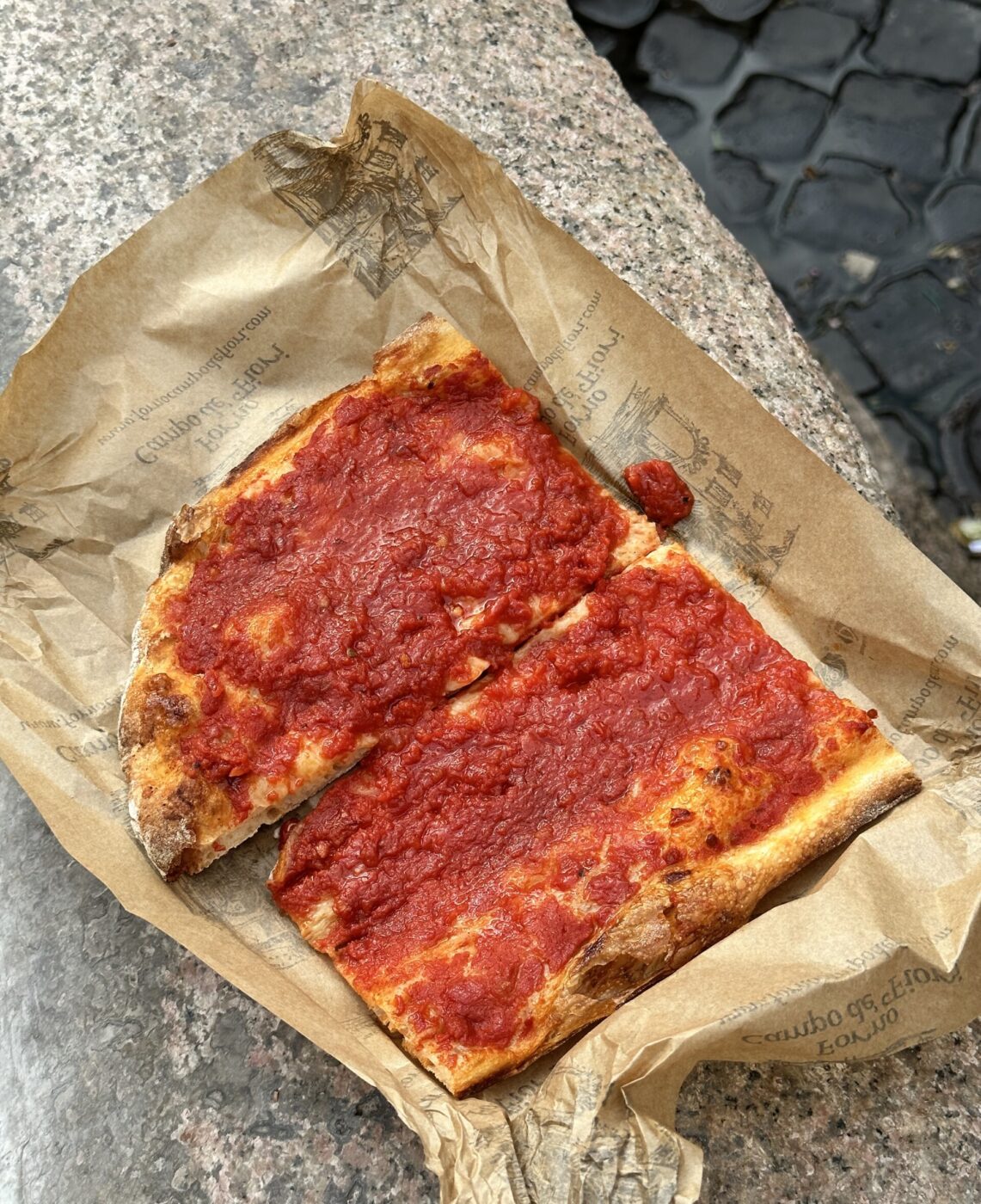 a slice of roman pizza