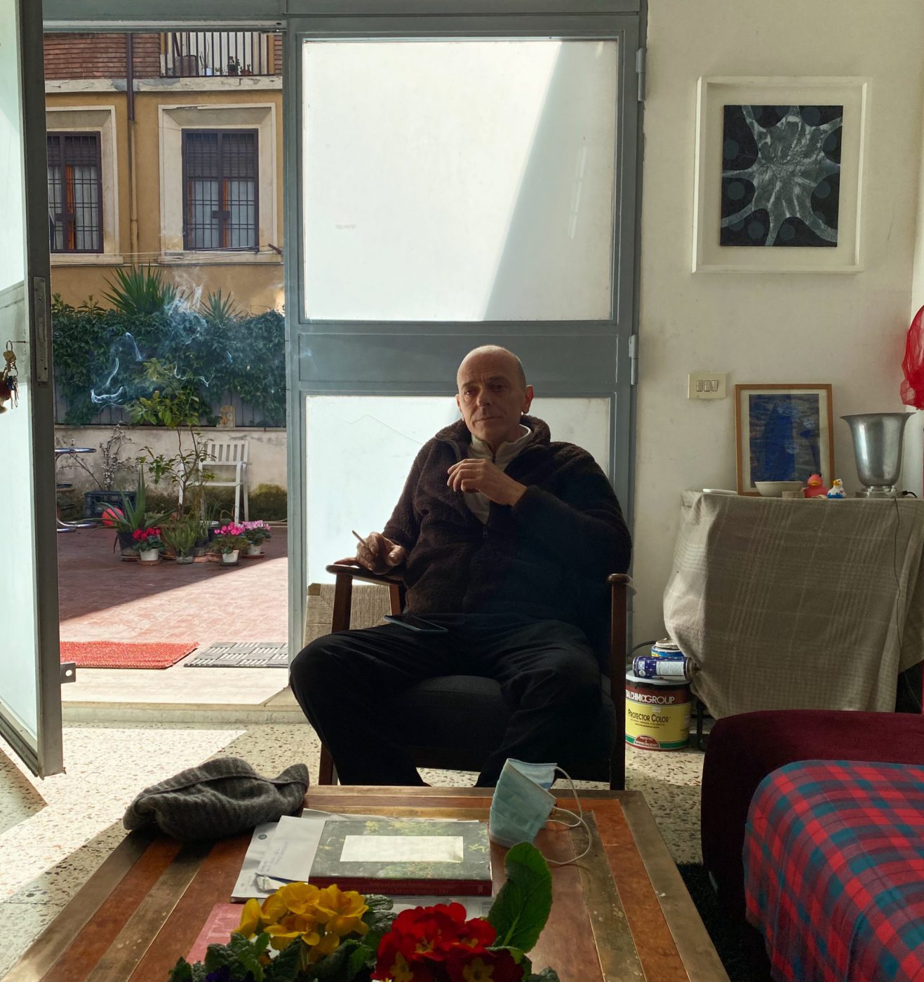 Alberto di Fabio in his studio in Rome, Pigneto