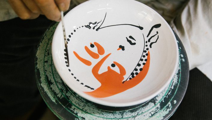 Franco Fasano in the ceramic district of Grottaglie. 