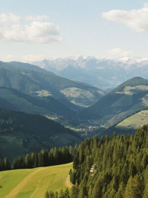 a long view of the Dolomite valley