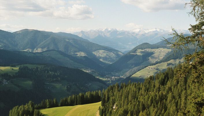 a long view of the Dolomite valley