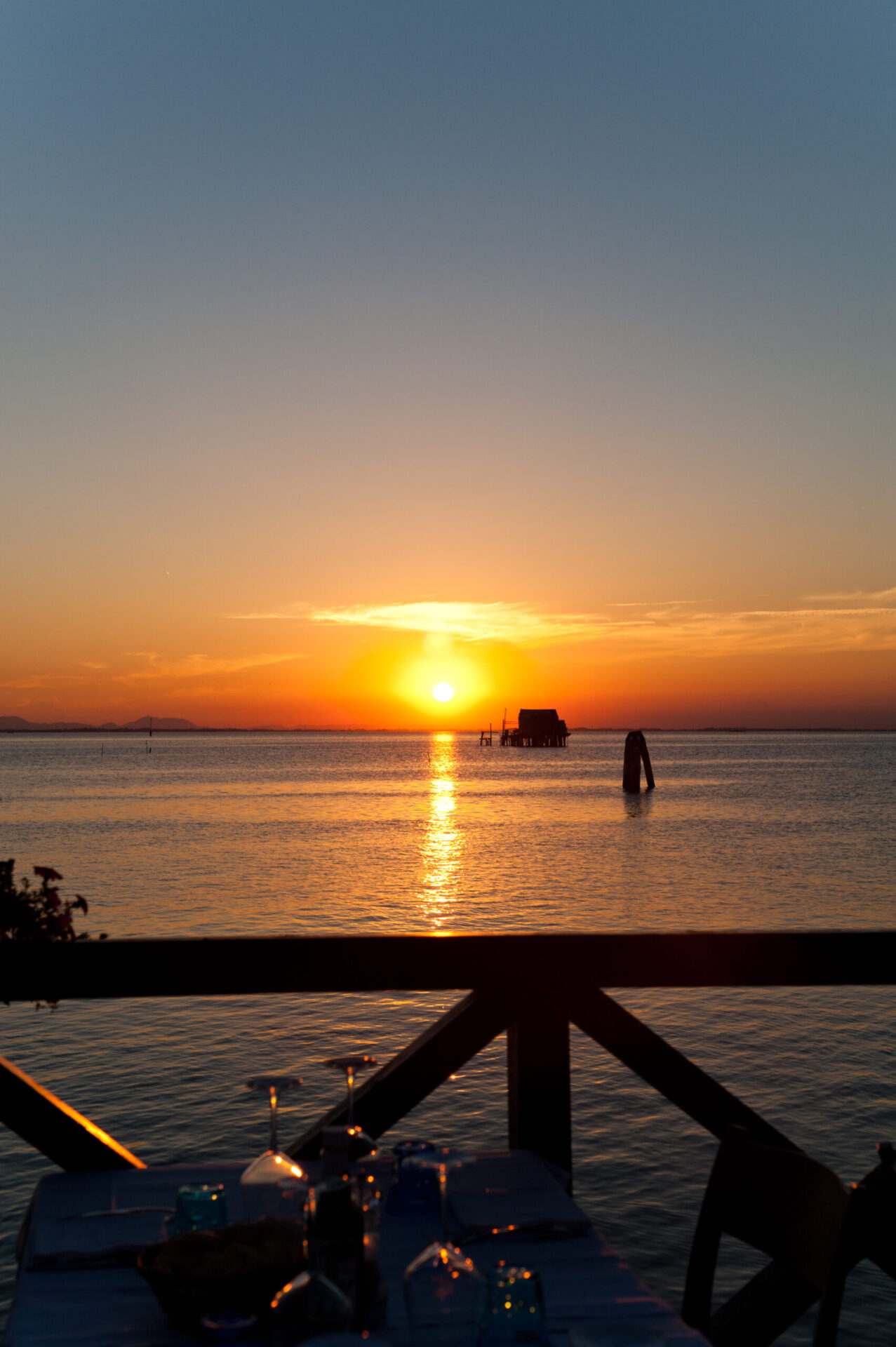 the sunset on the coast of Chioggia