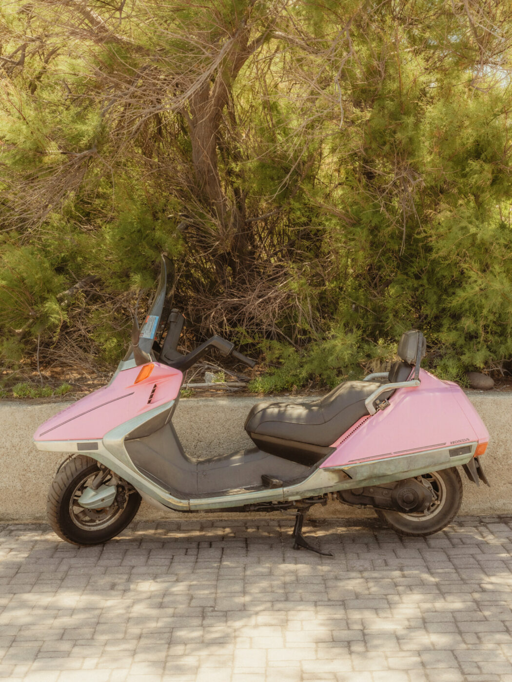 Italian summer, Italian sea, seaside, Italian aesthetic, Italian beach, Mediterranean, dreamy summer, pink vespa, scooter, moped