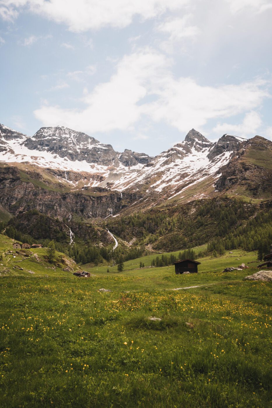 Valle D'Aosta, Italian countryside, Italian mountains, Italian summer, skiing, snowcapped mountains, alpine, alpine fields