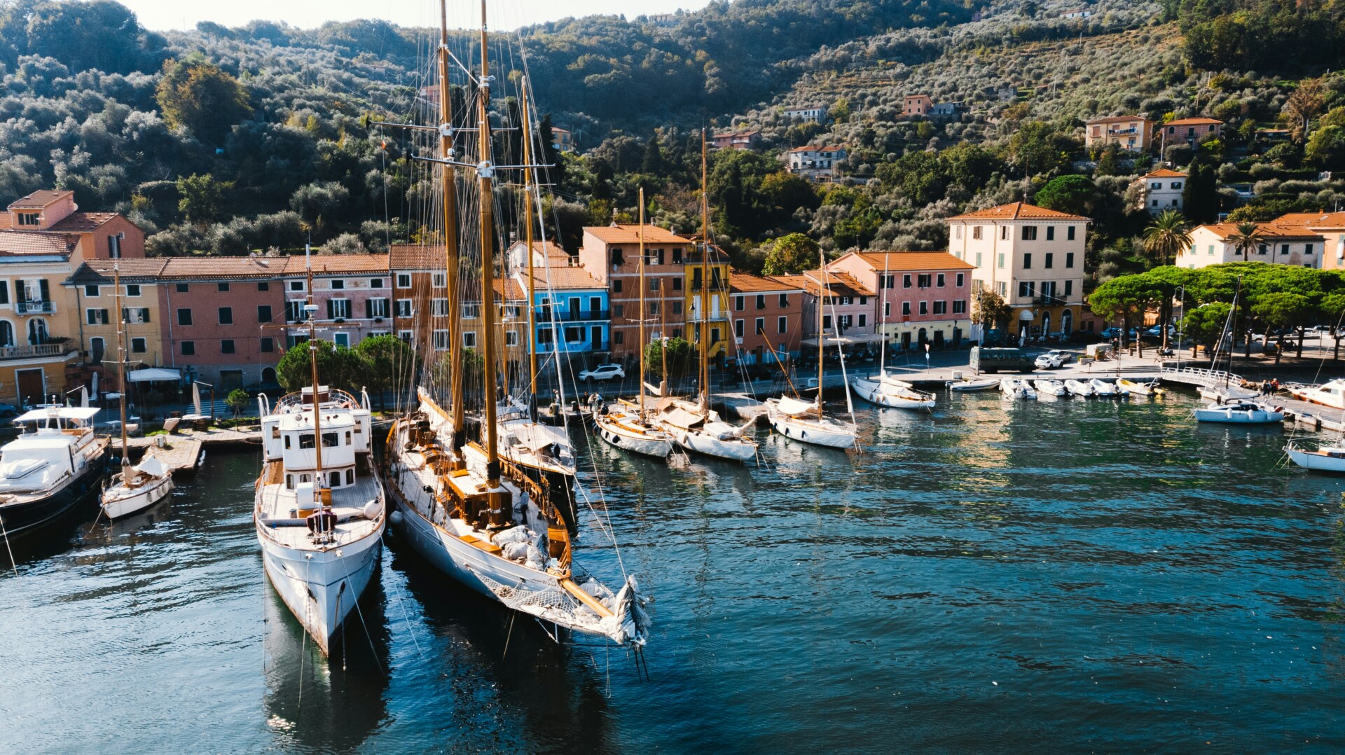 an image of the port of Le Grazie with sailboats