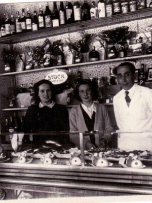 black and white vintage photo of Pasticceria Cucchi Milan