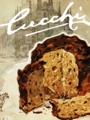 Traditional italian Panettone at Cucchi Pasticceria in Milan, Lombardy in Italy