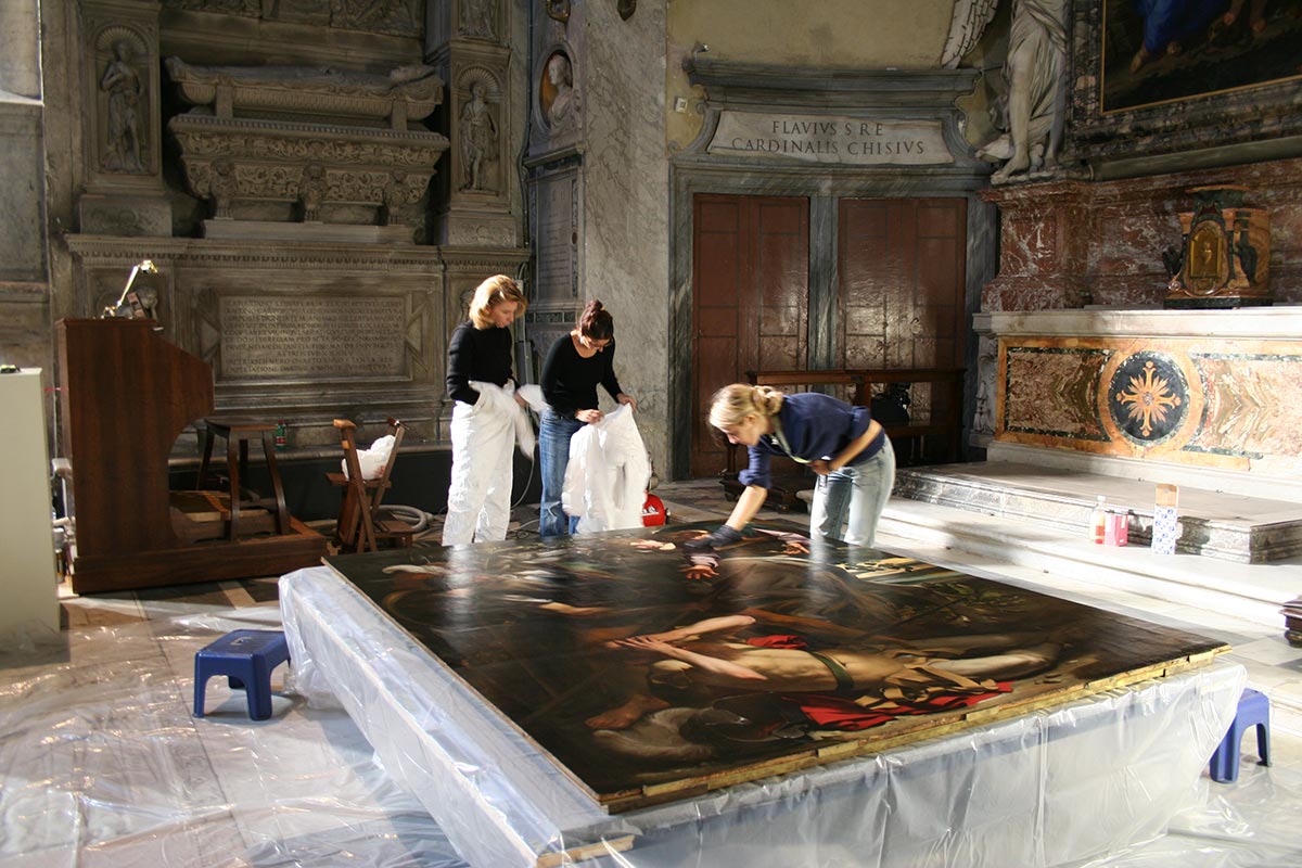 Restoration of the_Conversion of Saul_Caravaggio