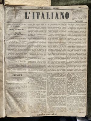 an old, yellowed copy of L'Italiano newspaper from January 1 1864