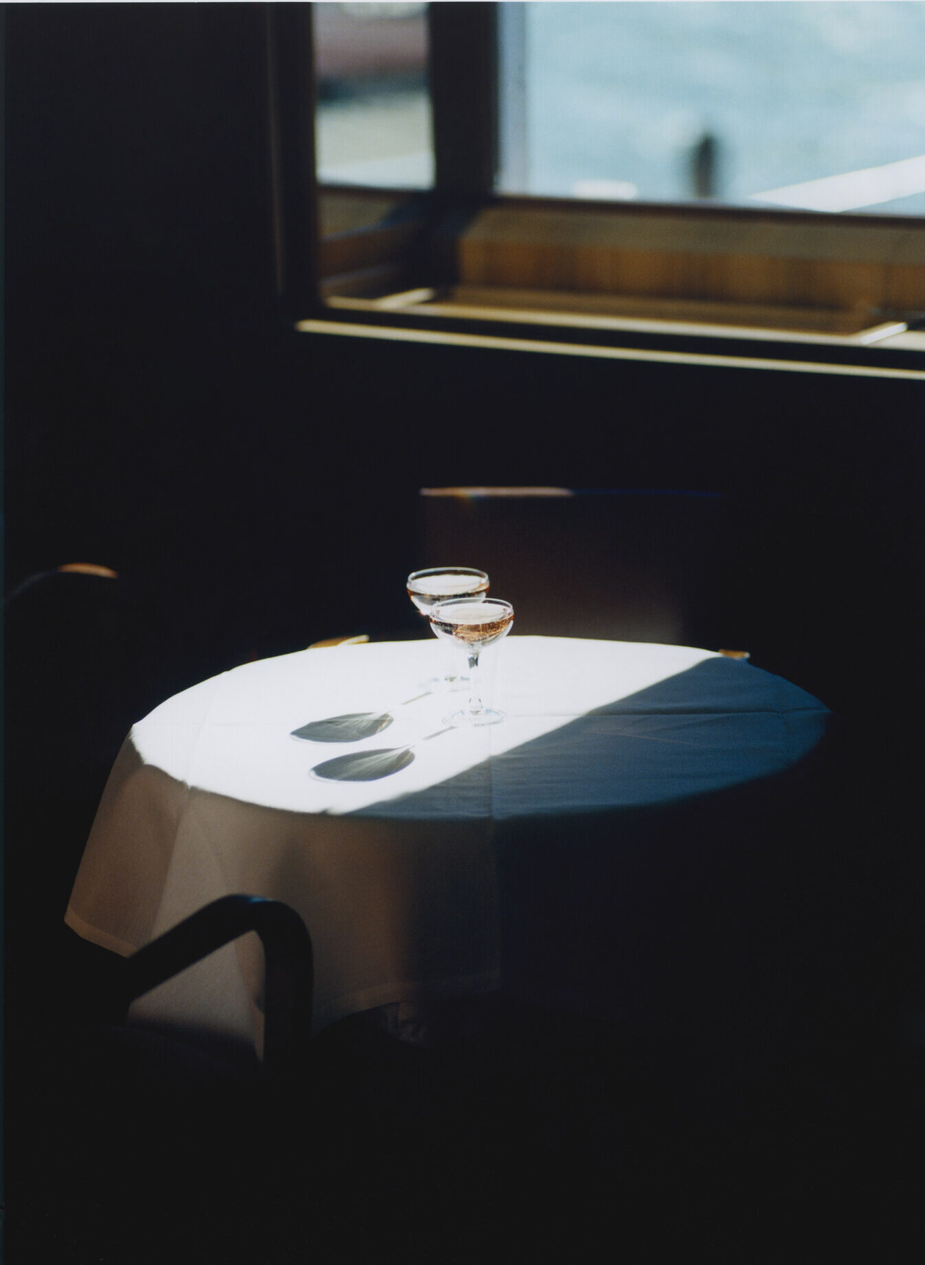 two sun-dappled Martinis on a little round table at Harry’s Bar in Venice - photo by carlo piro