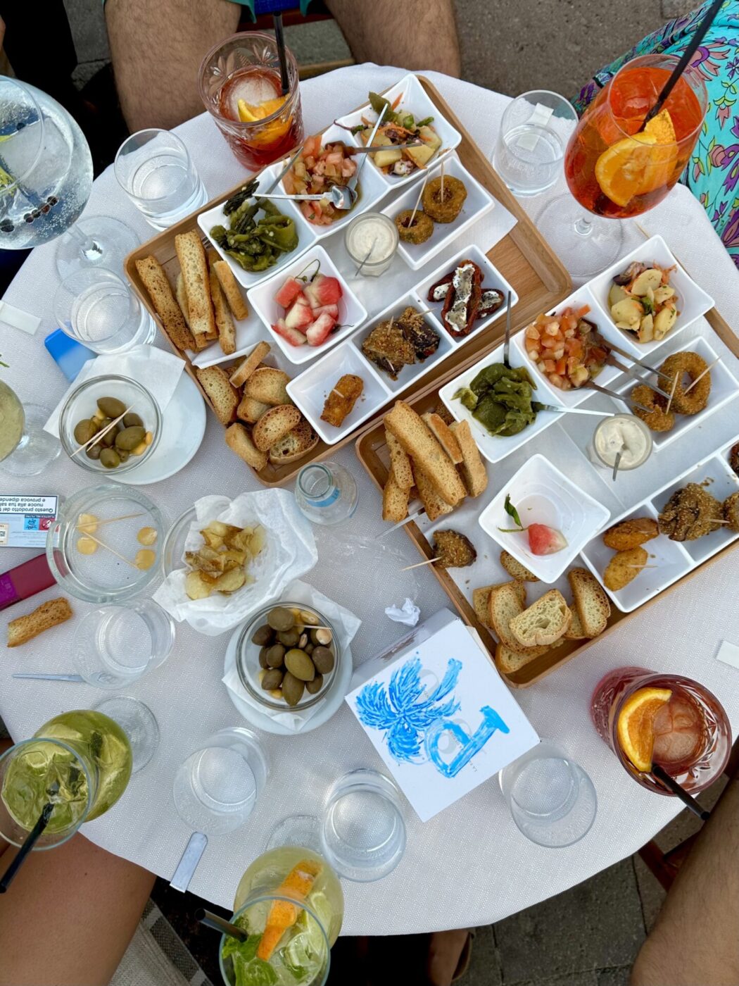 a large aperitivo spread