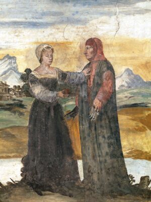 a paintings of Laura and Francesco Petrarca