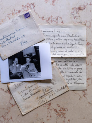 a collection of letters and photos sent between lovers during world war two