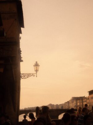 an image of the sunset over the Arno in Florence
