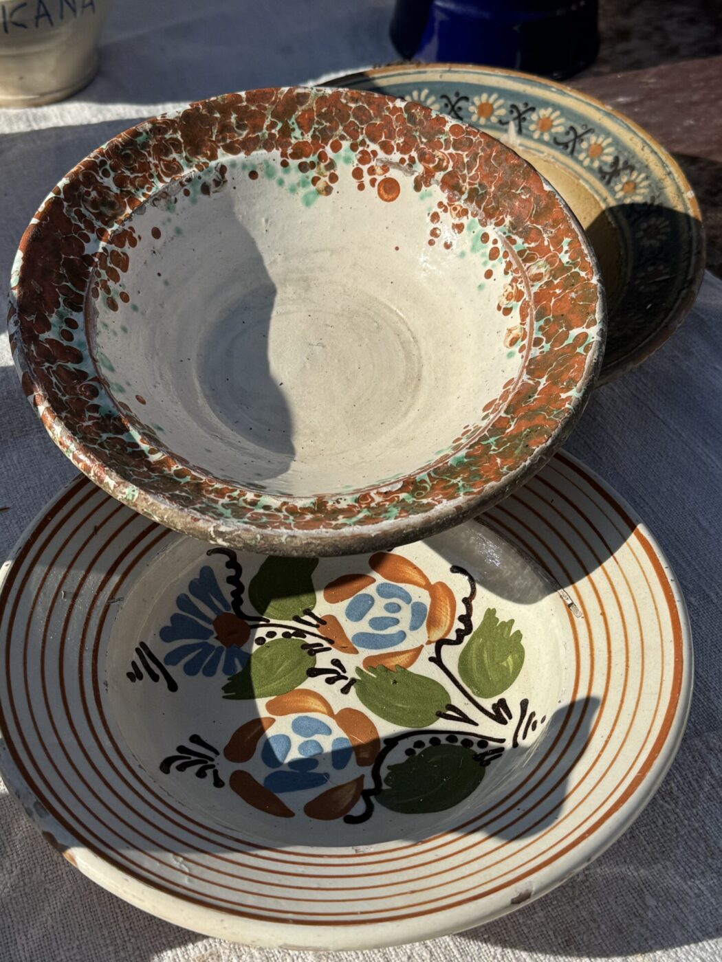 an image of three large ceramic bowls from the market in puglia
