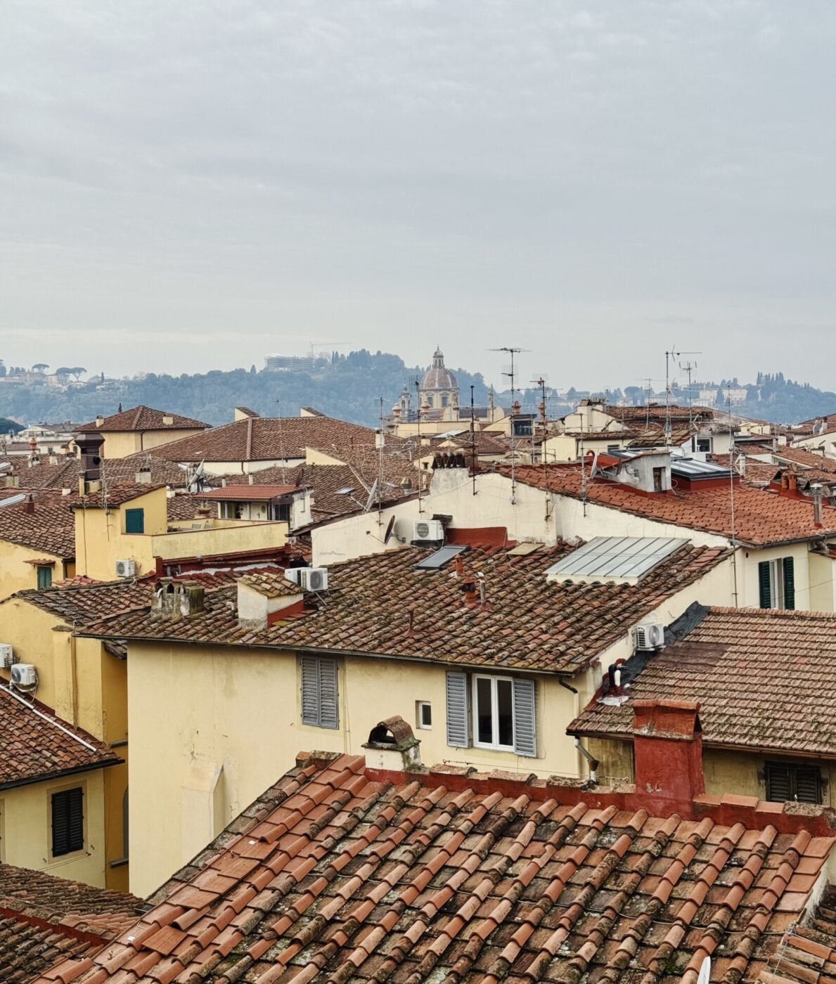 an image from a window of stella d'italia looking over the rooftops of florence