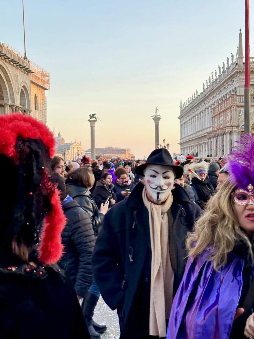 Carnival in Venice with a guy in a mask