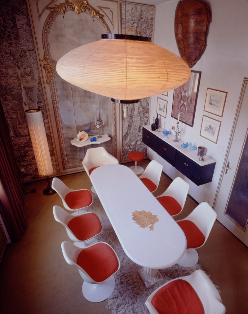 an eclectic table at Casa Mollino