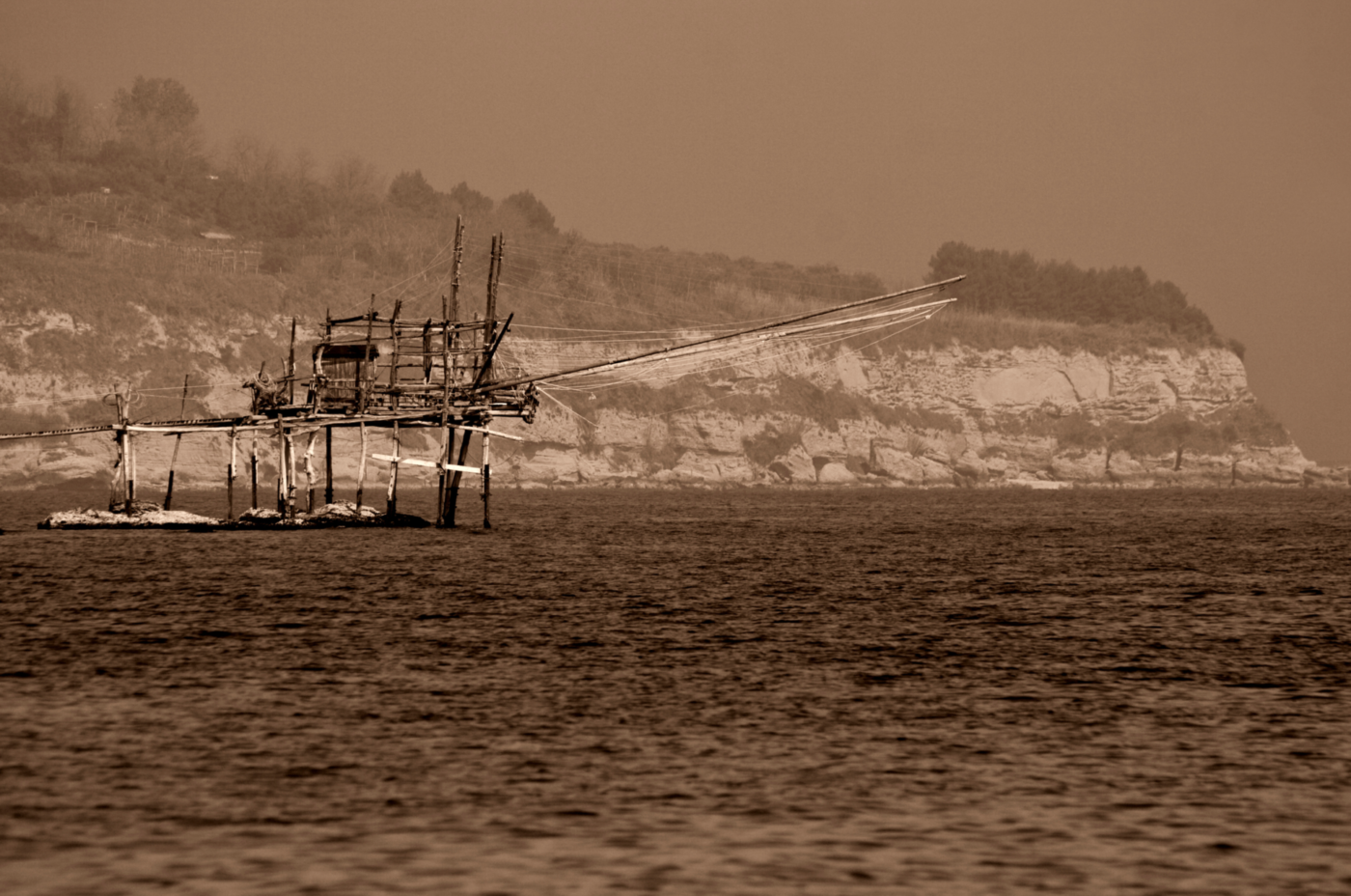 a vintage photo of the trabocco