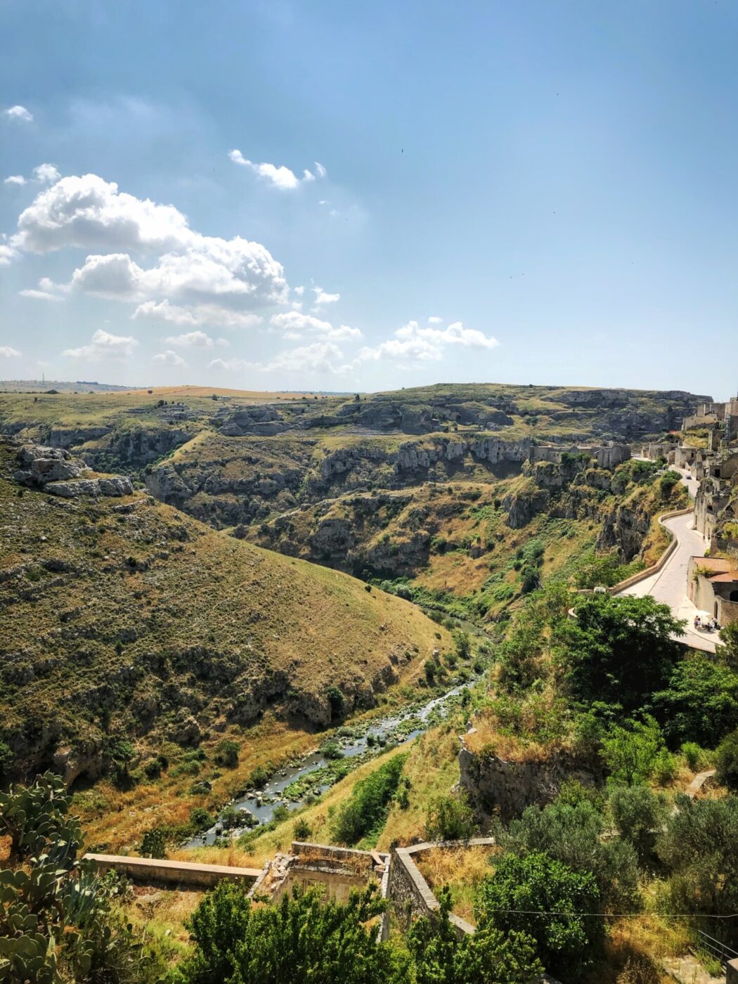 an image of the green valley near Matera