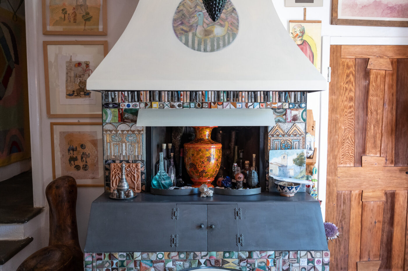 an ornate wall in the house of tonino guerra