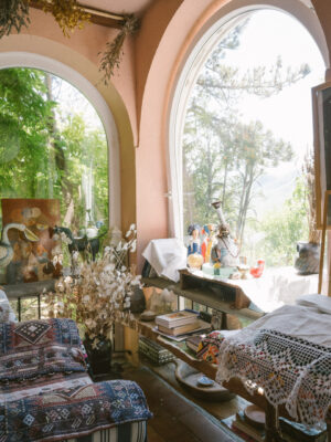 a cramped outdoor area in Tonino Guerras house