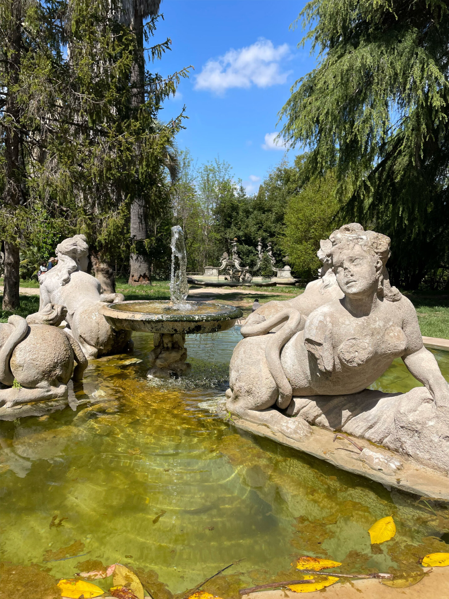 a fountain in the middle of Villa Sciarra