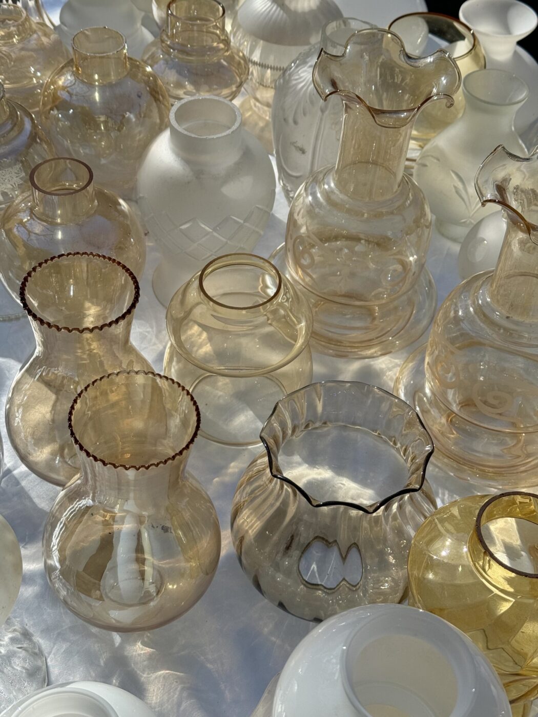 class jars and vessels at Pugliese Antique Markets
