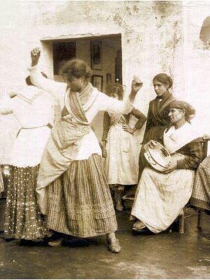 a vintage image of women dancing the tarantella
