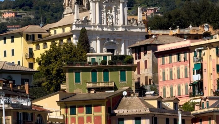 the stacked colorful houses of Santa Margherita Ligure