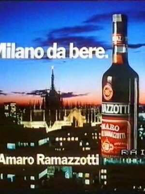 1985 advertisement for Amaro Ramazzotti reading "Milano da bere"