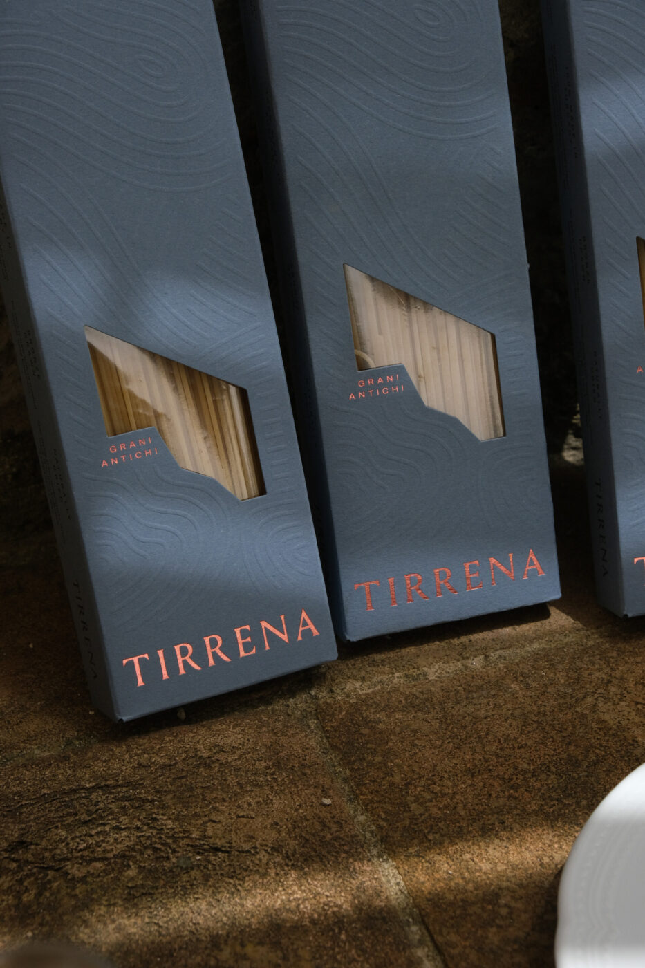 two boxes of tirrena spaghetti