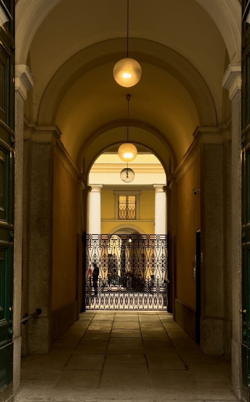 building atrium in Milan