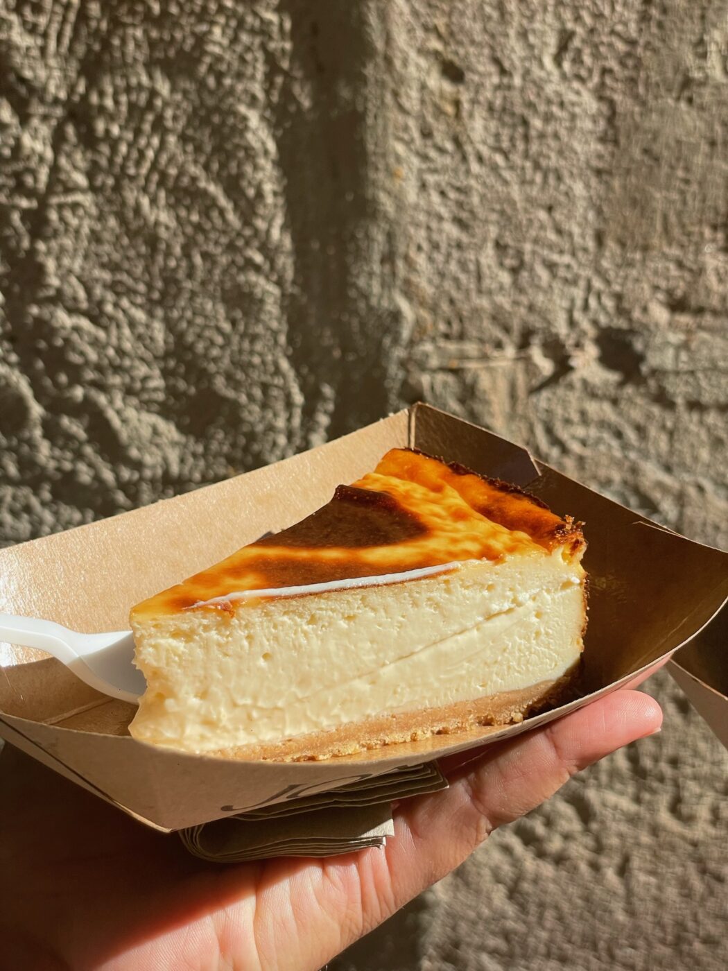 a slice of Migliaccio, cheesecake from naples