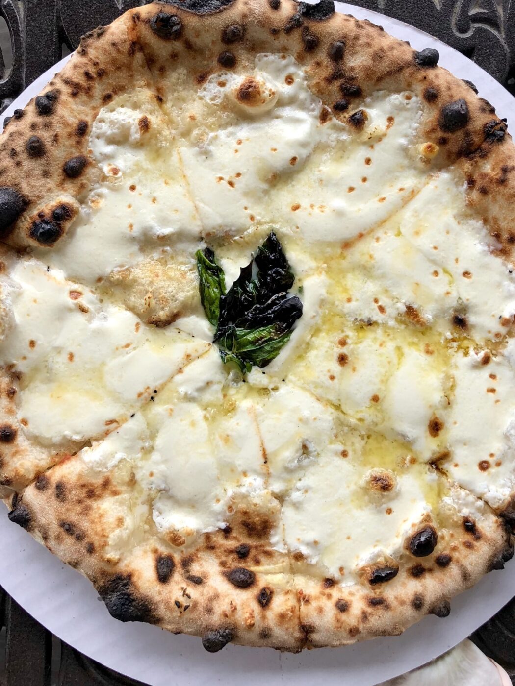 a white pizza