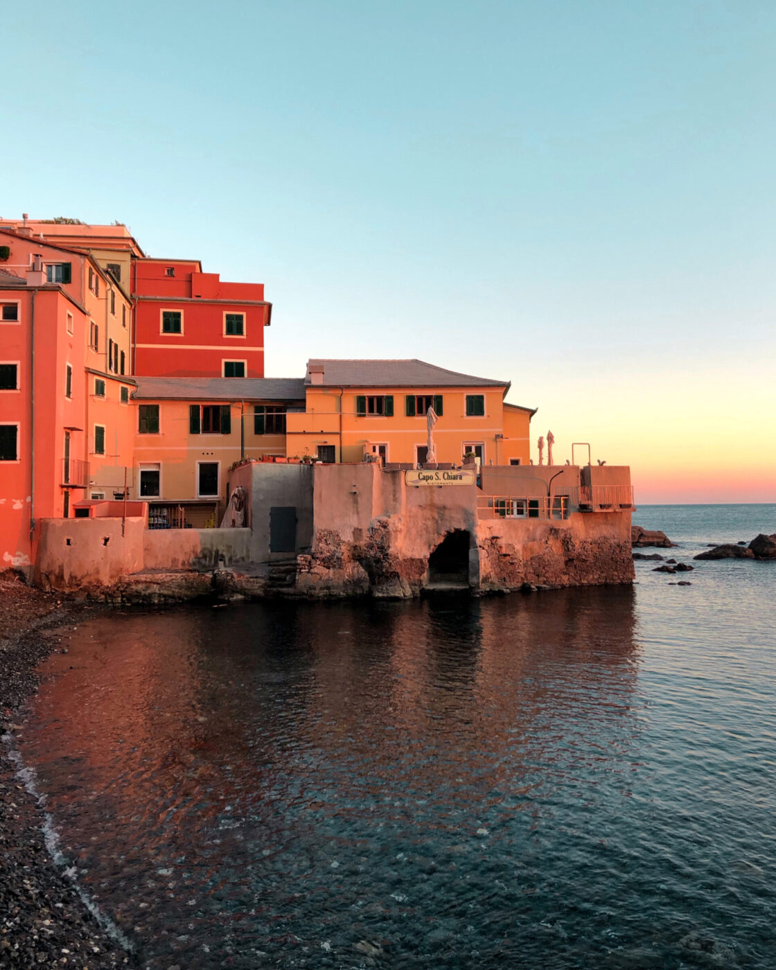 Boccadasse at sunset