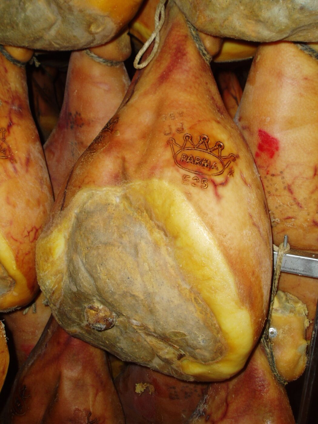 the official stamp of approval on a leg of prosciutto di parma