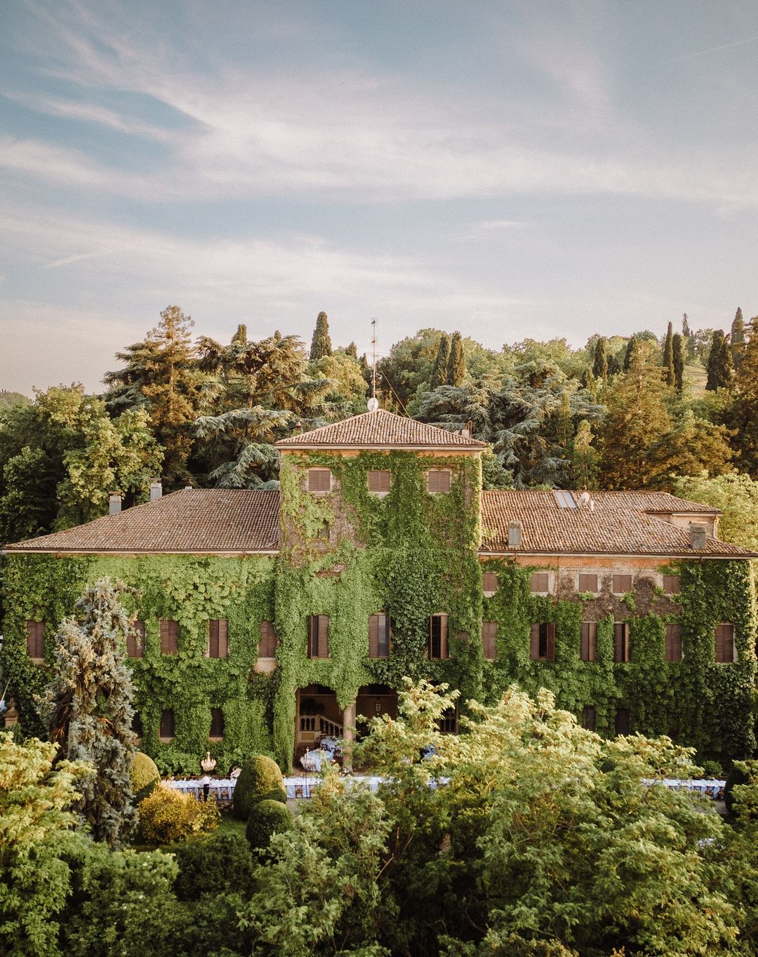 Villa Coccapani Pignatti Morano covered with vines