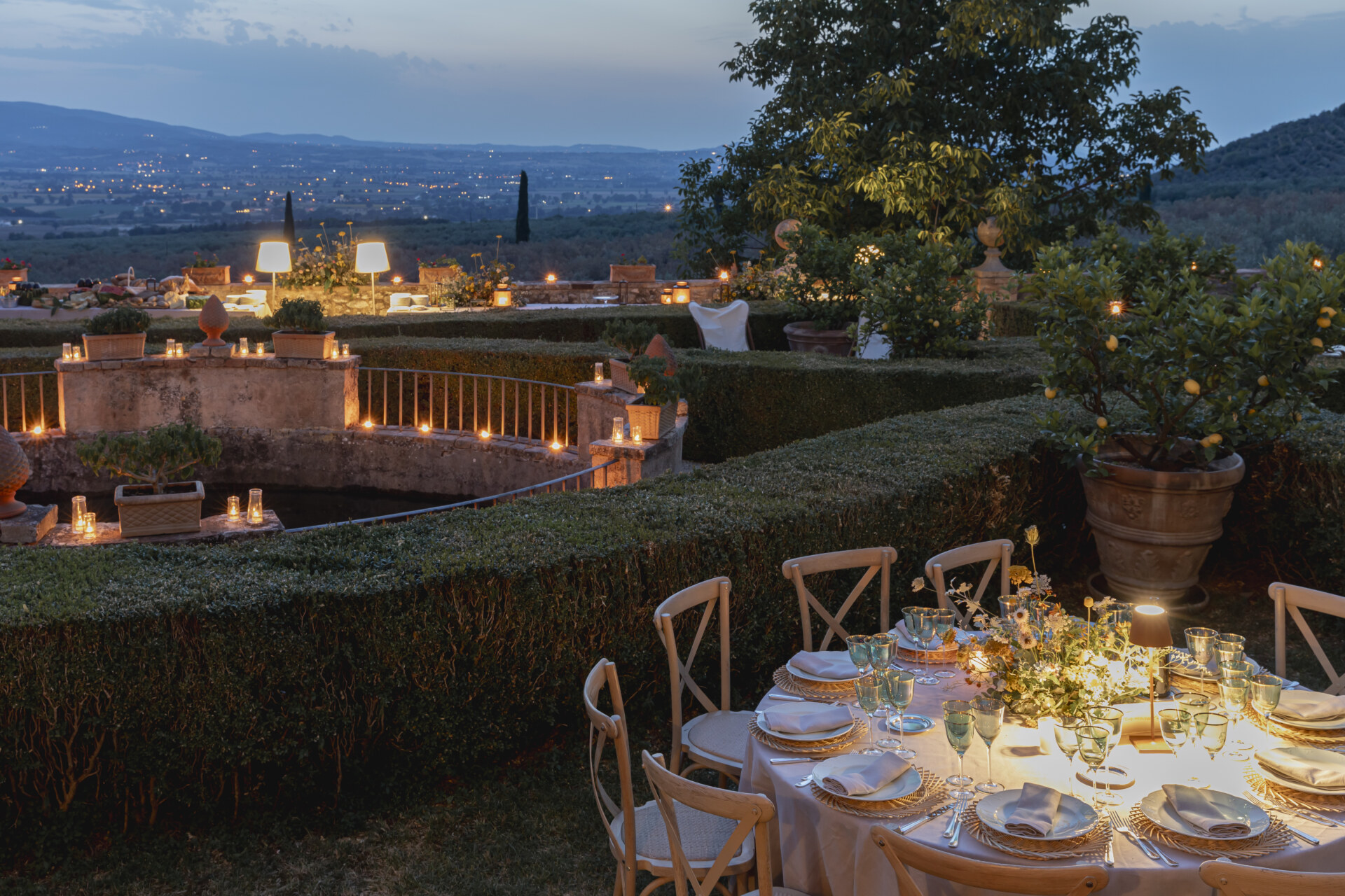 an image of the wedding set up in the gardens