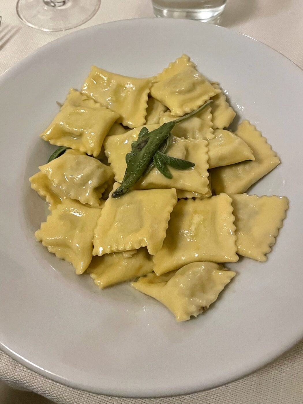 ravioli with sage and butter from Trattoria La Gallinaccia