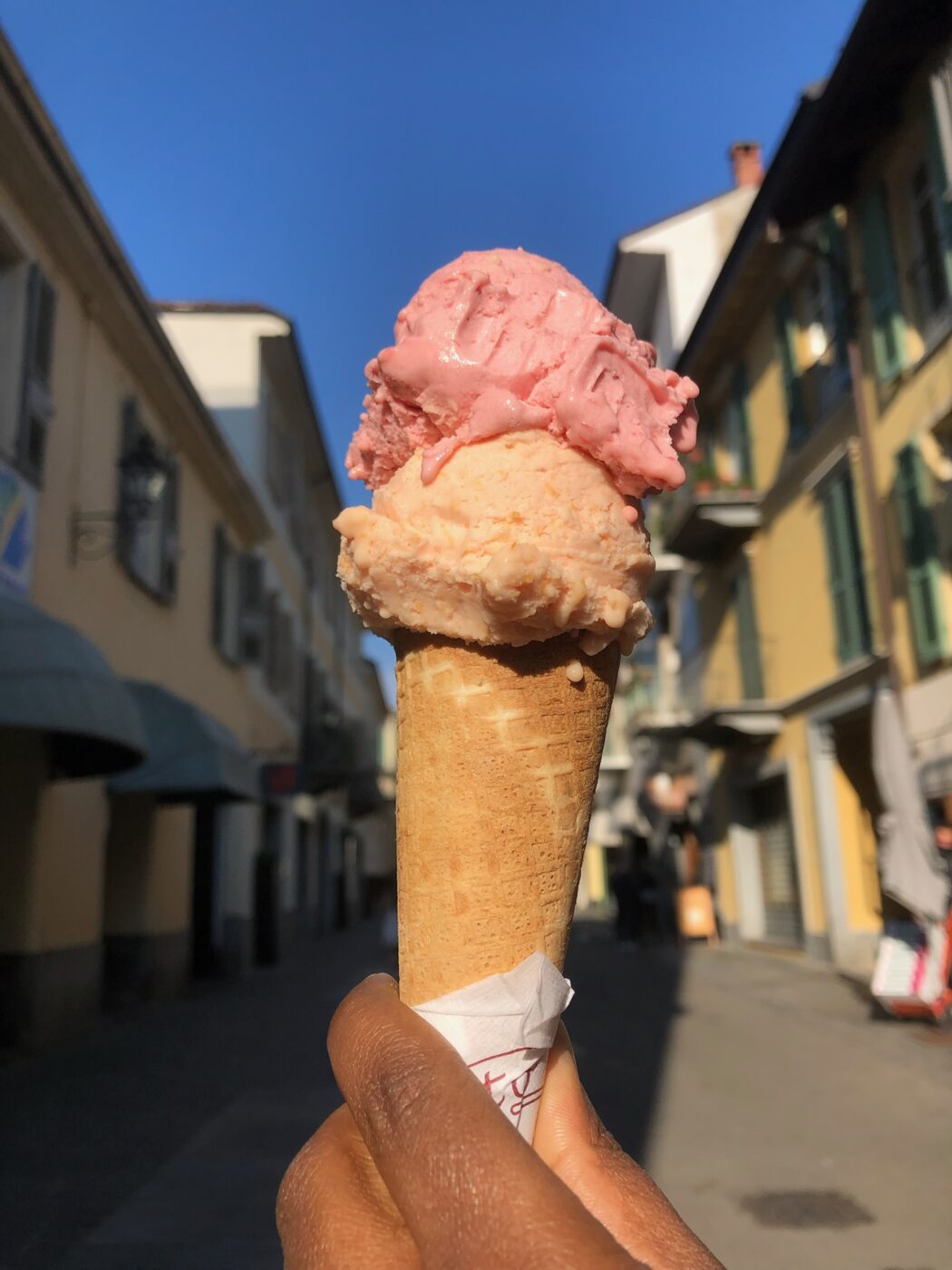 a cone of gelato from a small gelato place in Bra