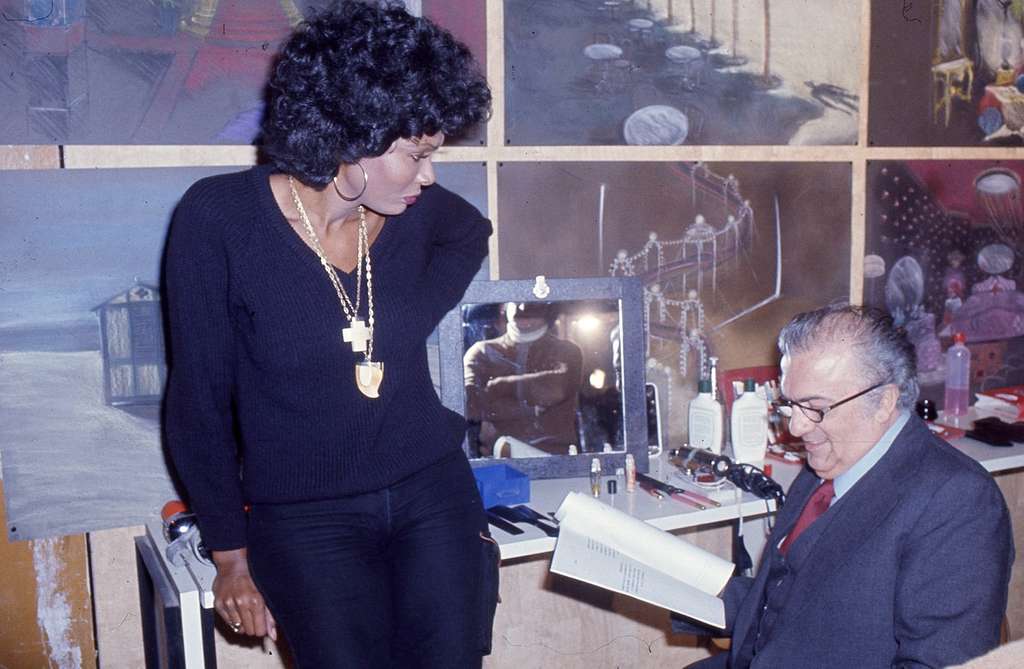 vintage image of Ajita Wilson auditioning with Fellini for La Citta delle Donne