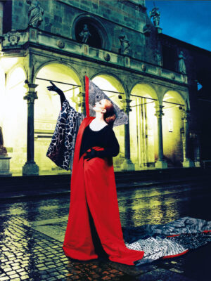 Mina in Versace for the Cremona cover (1996)